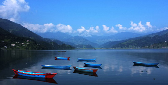 Explore Nepal: Canoes on Phewa Lake, Pokhara